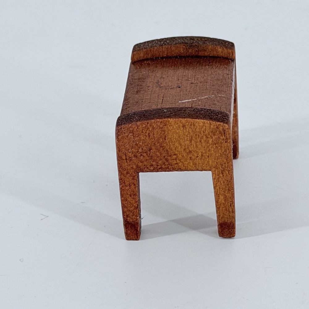 Vintage Wooden Dollhouse Baby Grand Piano & Bench Miniature Furniture Set - Picture 13 of 16